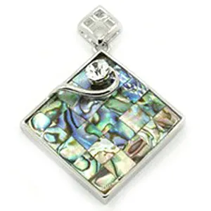 Abalone/Paua Shell Rhombus Pendant 48x44.5x10mm