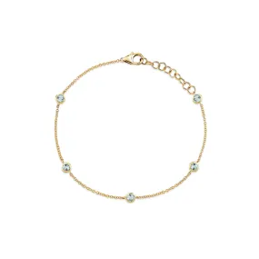 Always On Bezel Bracelet - Aquamarine / 14k Yellow Gold