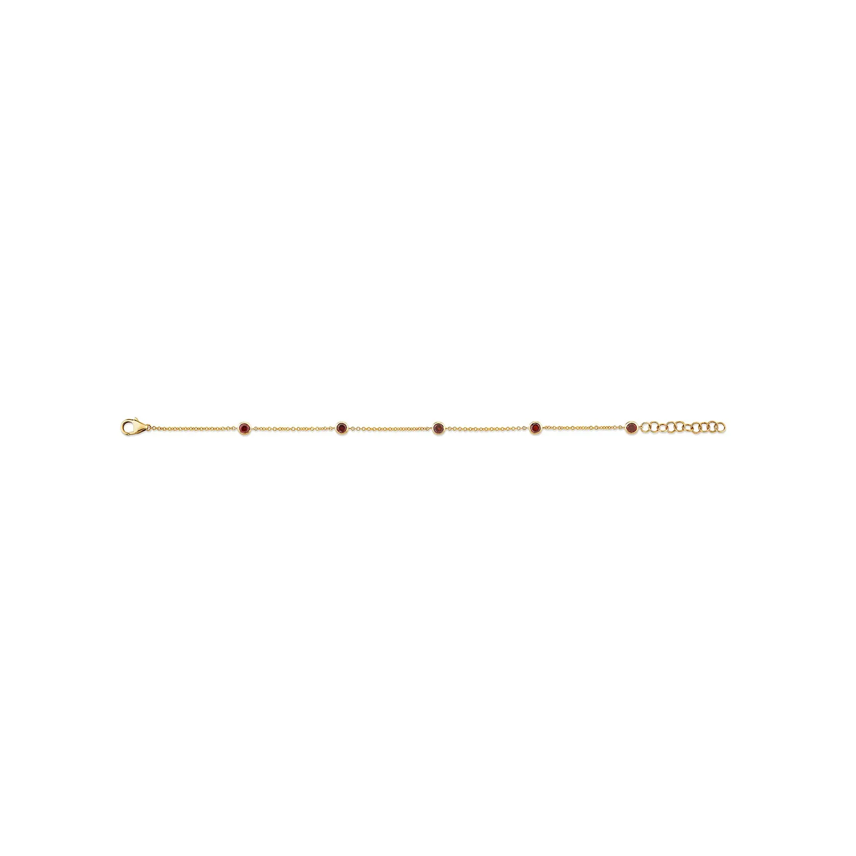 Always On Bezel Bracelet - Garnet / 14k Yellow Gold