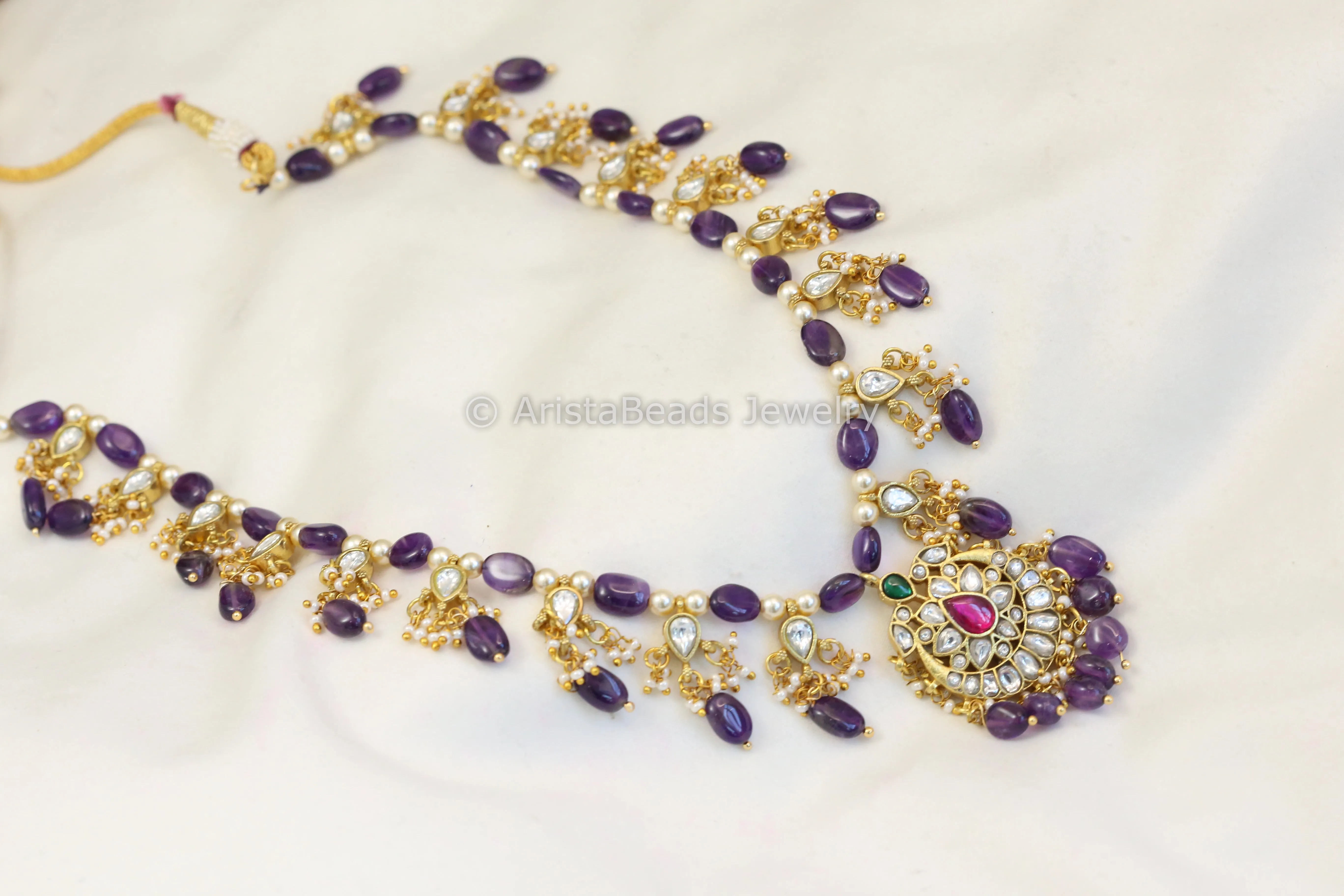 Amethyst Jadau Kundan Necklace