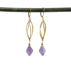 Amethyst Spiral Cage drop earrings