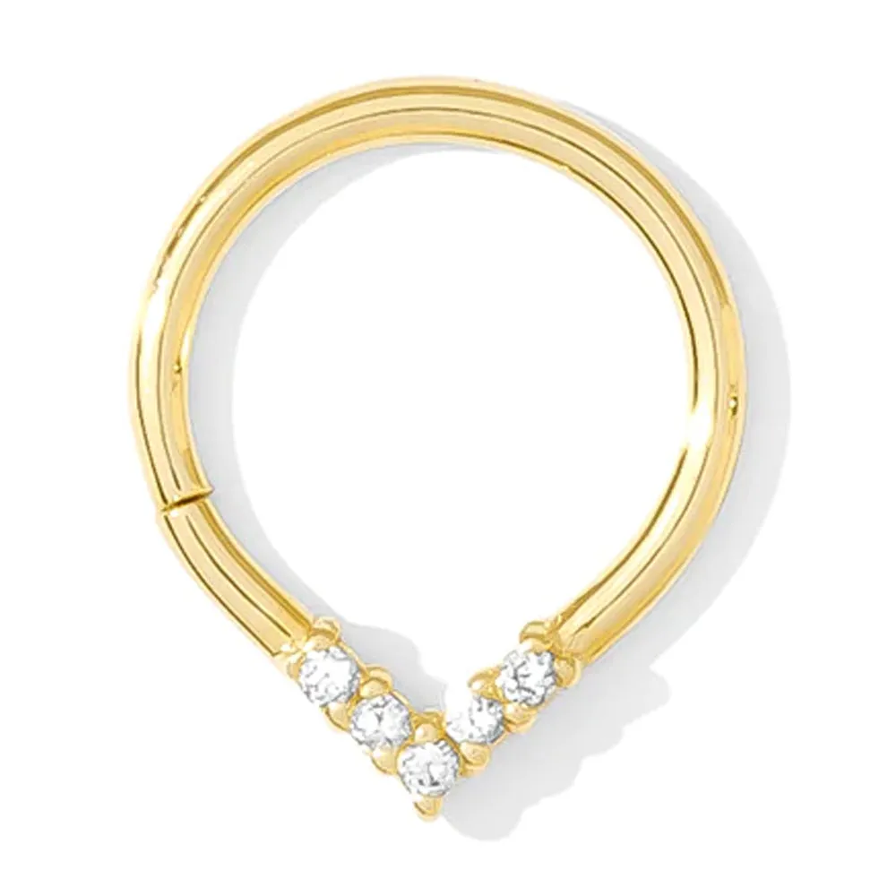 Apex Continuous Ring in Gold with Gemstones - 18 ga.