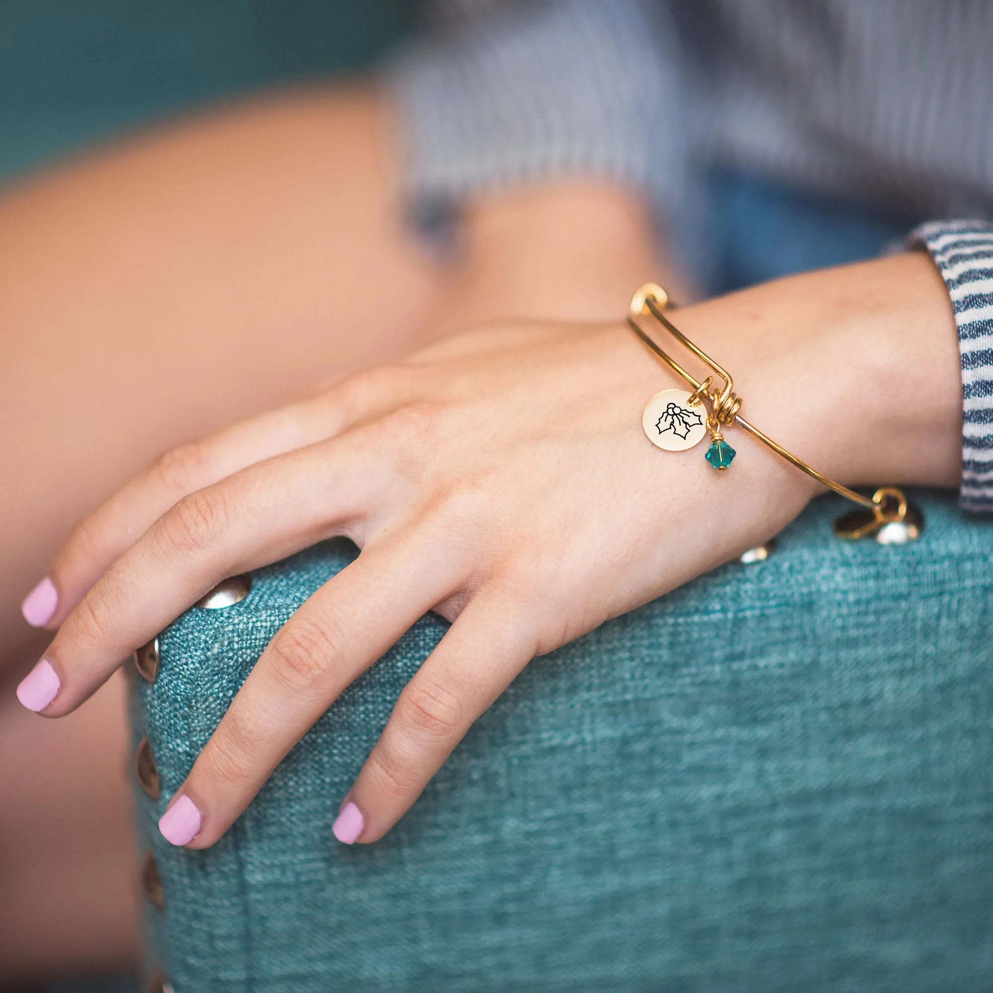 August Poppy Birth Flower Bangle