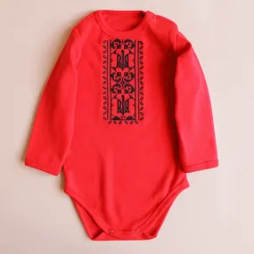 Baby Red Onesie Tryzub