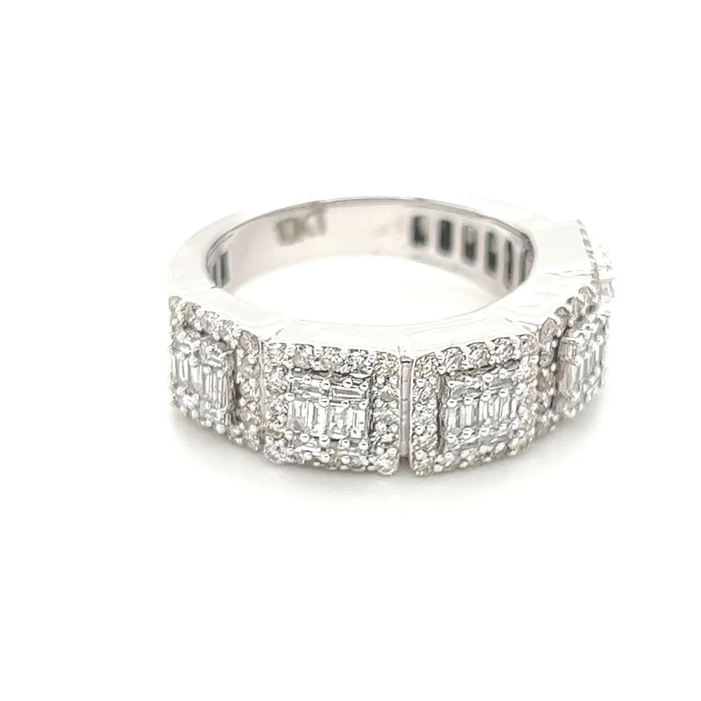 Baguette Cluster Diamond Ring 1.60cttw 10K Gold