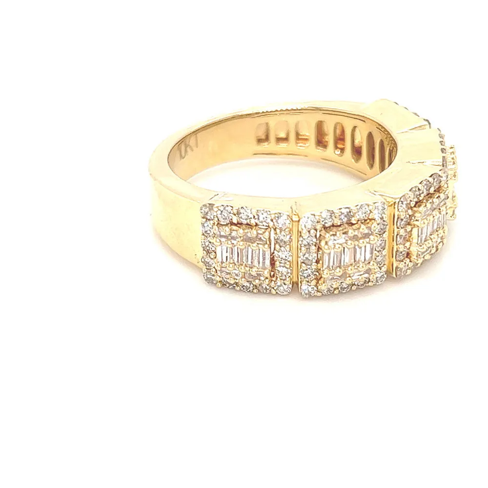 Baguette Cluster Diamond Ring 1.60cttw 10K Gold