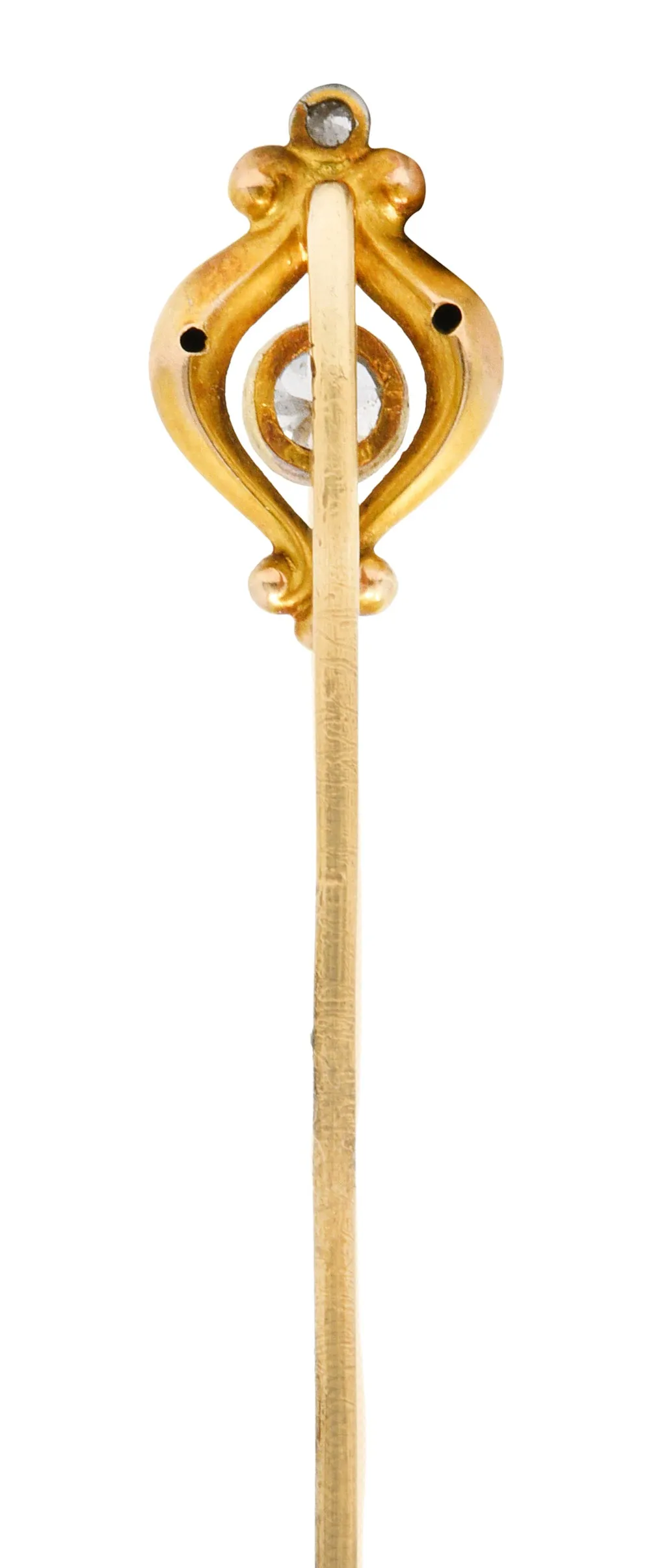 Bippart & Co. 0.28 CTW Diamond 14 Karat Gold Art Nouveau Stickpin