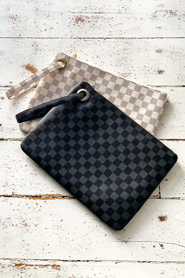 BK Brand Dani Check Wristlet