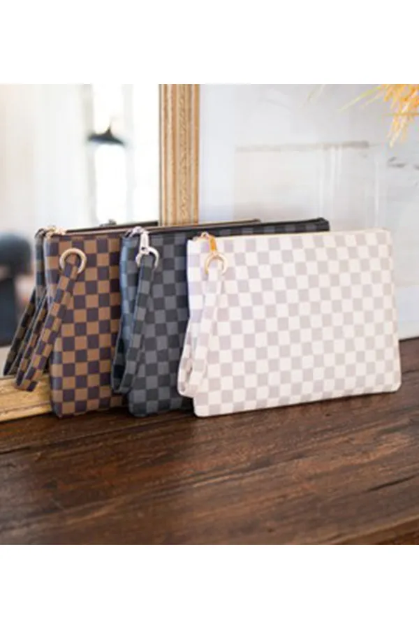 BK Brand Dani Check Wristlet