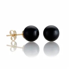 Black Jade Bead Earrings