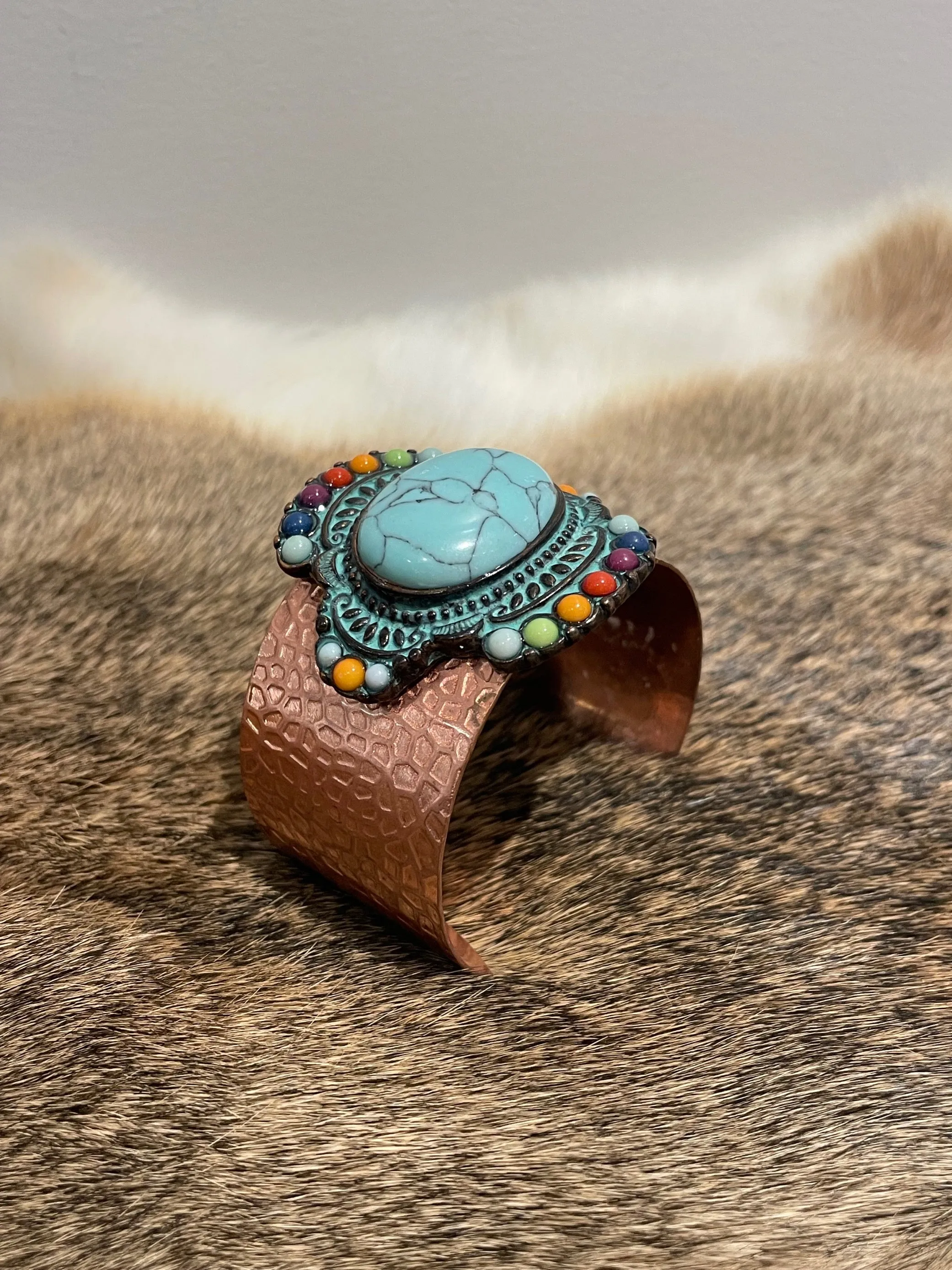 Blue & Multicolor Copper Bracelet