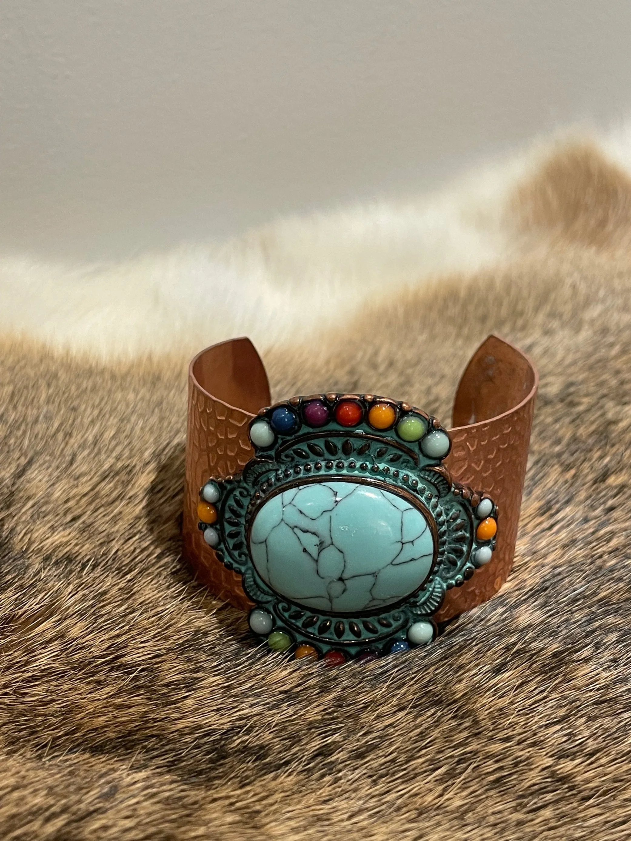 Blue & Multicolor Copper Bracelet