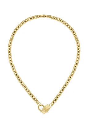 BOSS Ladies Dinya Heart Gold Plated Necklace