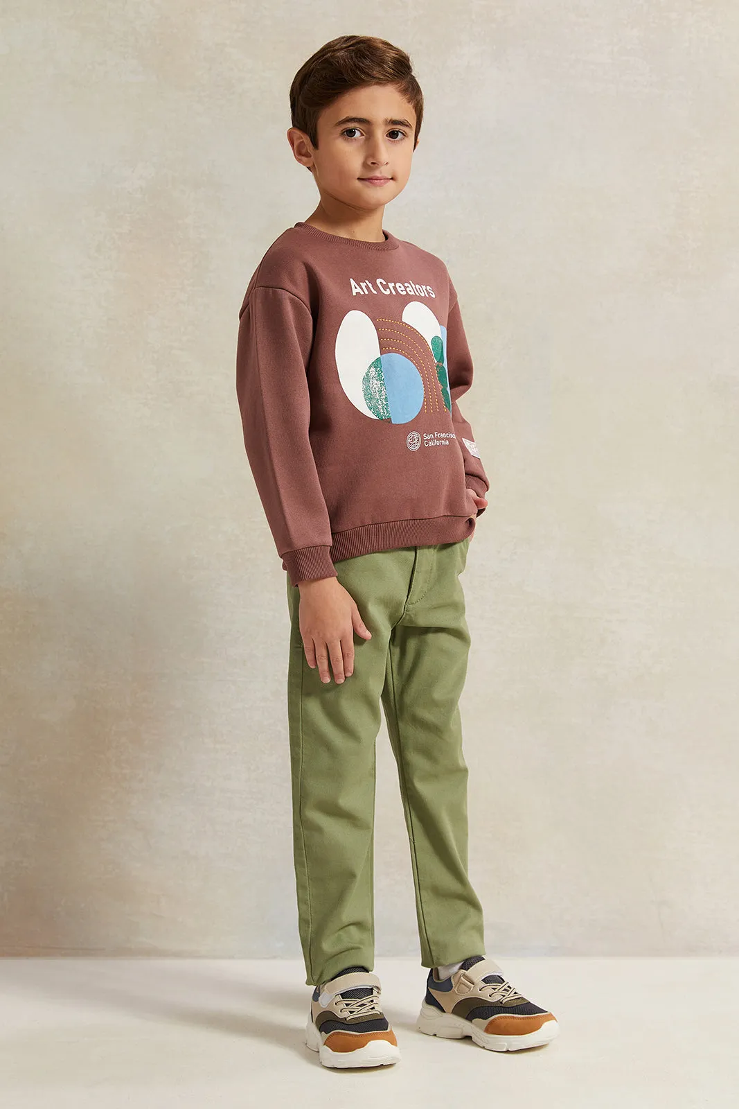 Boys Rust Oversize Embellished Sweatshirt