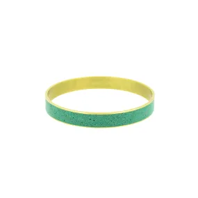 Broad Gauge Bangle Bracelet BRASS + CONCRETE Blue-Green