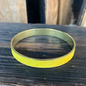 Broad Gauge Bangle Bracelet BRASS + CONCRETE Yellow