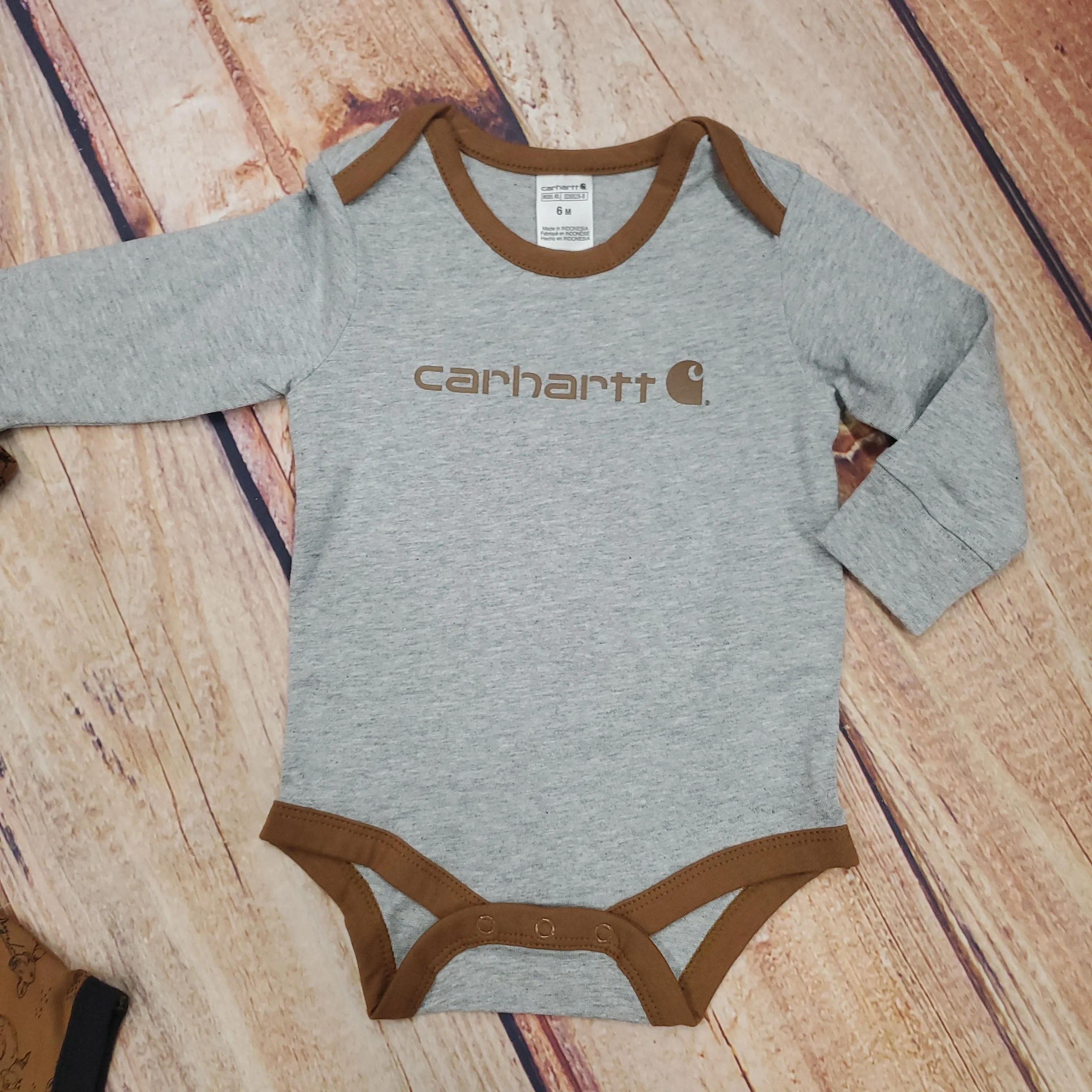 CARHARTT 2 PACK FARM ONESIE SET BROWN