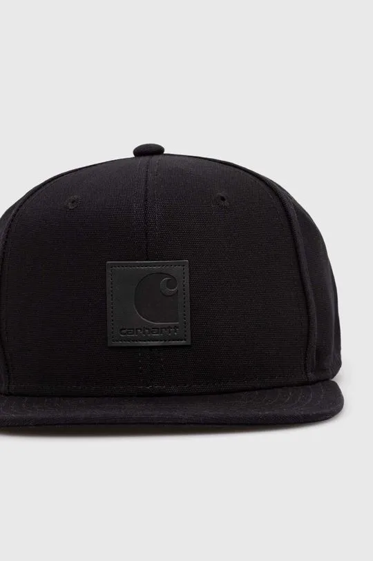 Carhartt WIP cotton baseball cap Logo black color