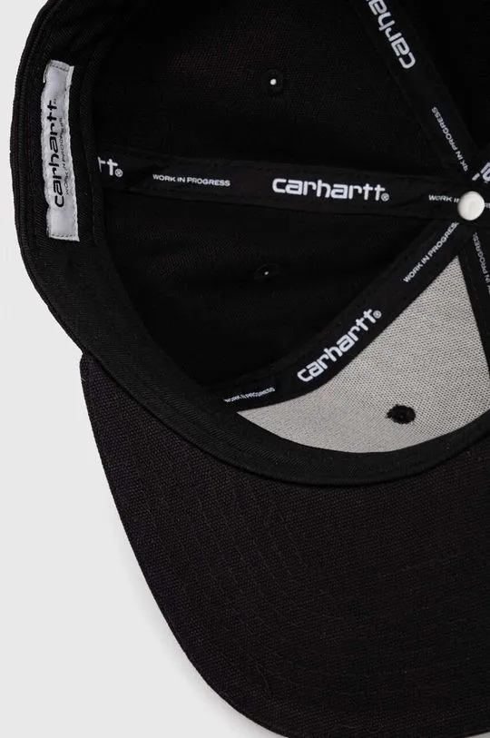 Carhartt WIP cotton baseball cap Logo black color