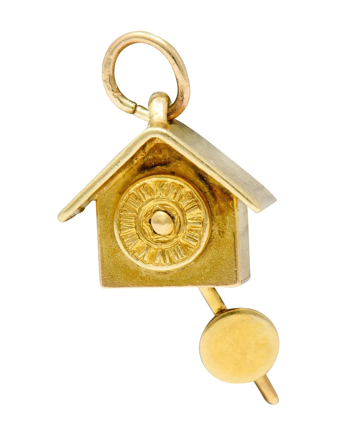 Carl-Art Retro 14 Karat Gold Cuckoo Clock Charm