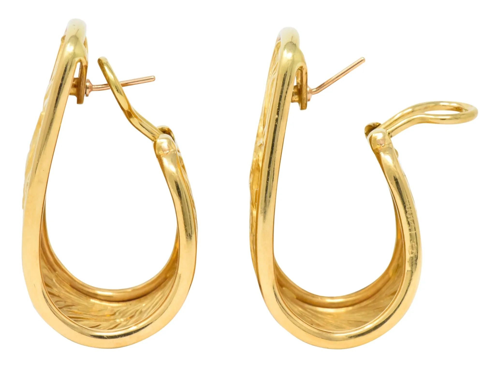 Carrera y Carrera 18 Karat Yellow Gold Ecuestre Half-Hoop Horse Earrings