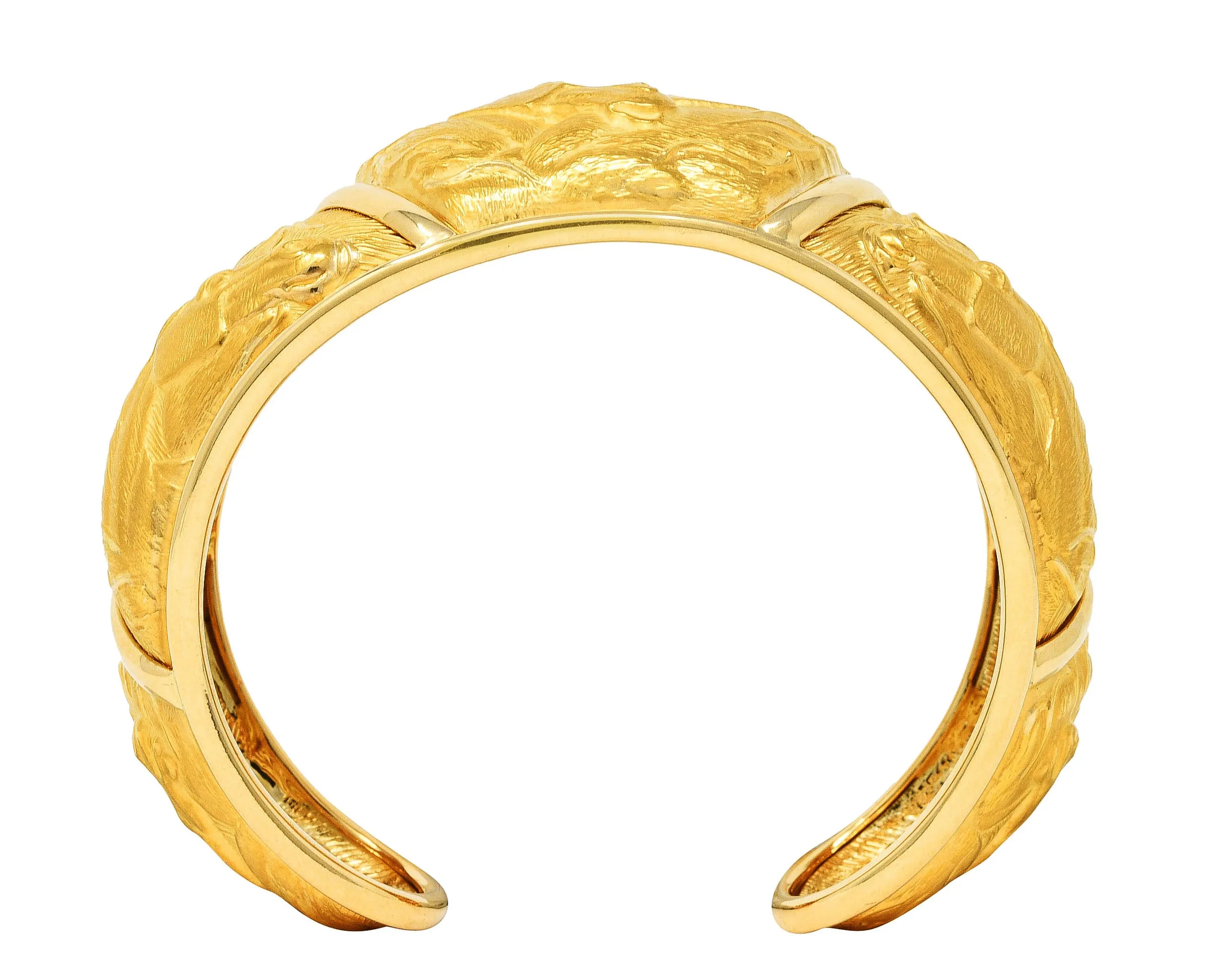 Carrera y Carrera 18 Karat Yellow Gold Ecuestre Horse Cuff Bracelet