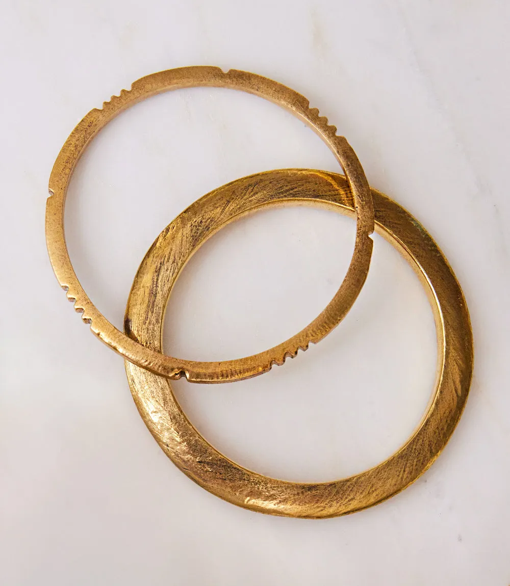 Carved Gold Bangle Bracelet