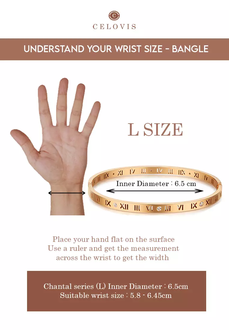 CELOVIS CELOVIS - Chantal Roman Numeral Bangle in Rose Gold