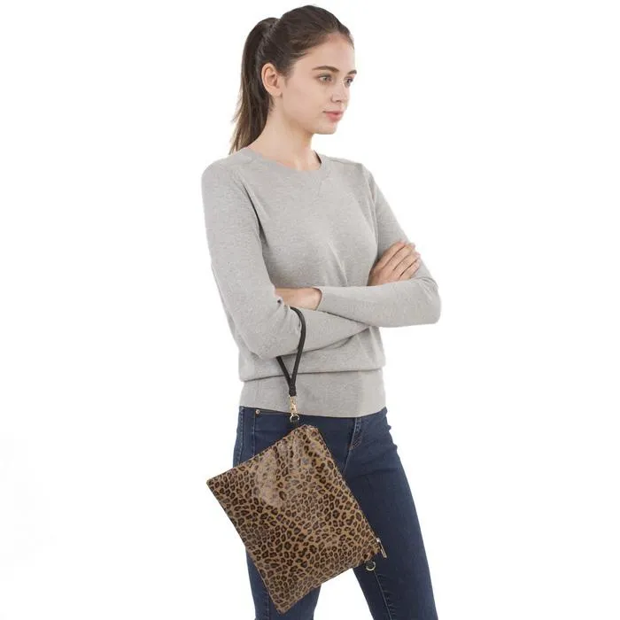 Cheetah Print Wristlet / Crossbody Bag