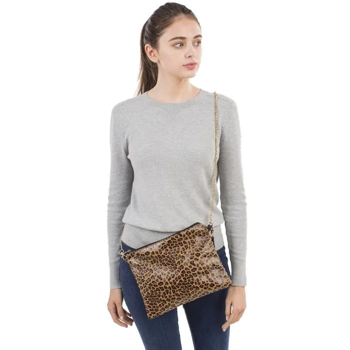 Cheetah Print Wristlet / Crossbody Bag