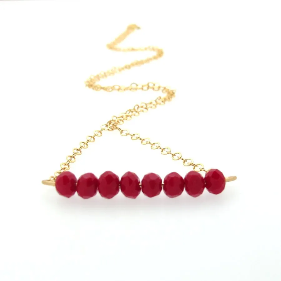 Cherry Jade Gold Necklace