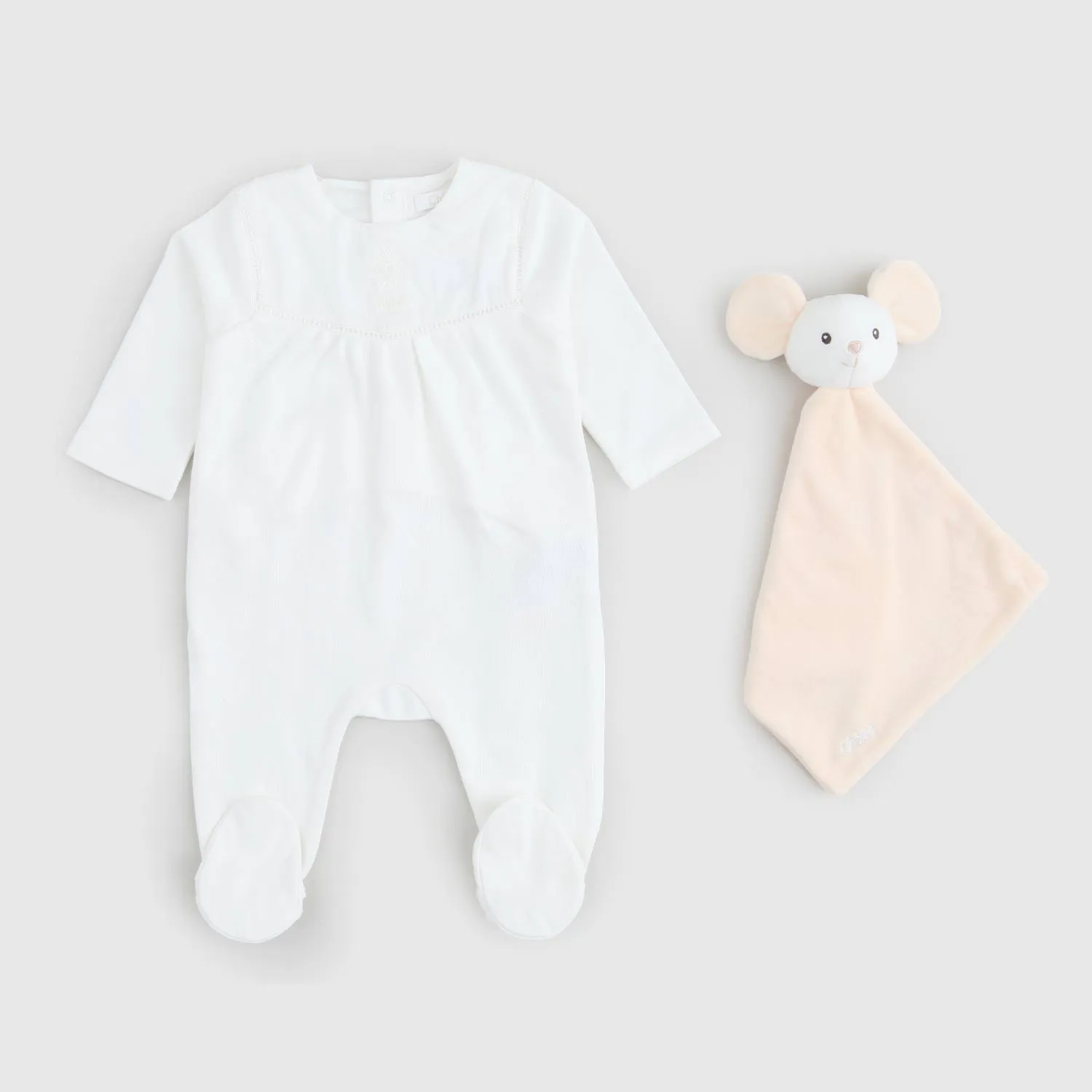 Chloe White Onesie And Plush Baby Girl