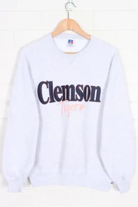 Clemson University Tigers Embroidered RUSSELL ATHLETIC Sweatshirt USA Made (L)