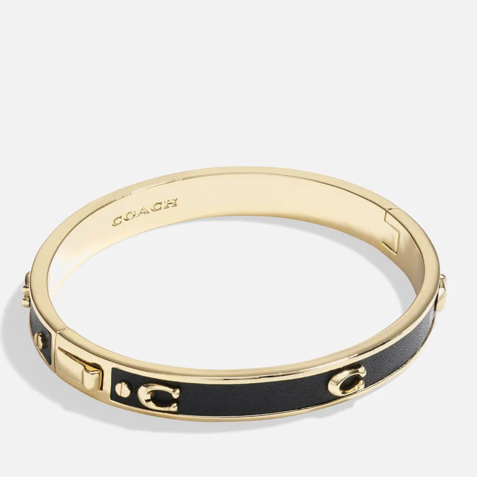 Coach Gold-Tone and Leather Bangle | Coggles