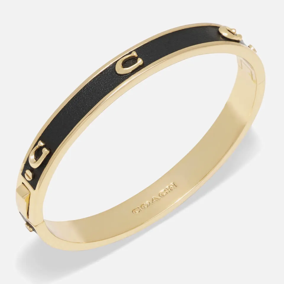 Coach Gold-Tone and Leather Bangle | Coggles