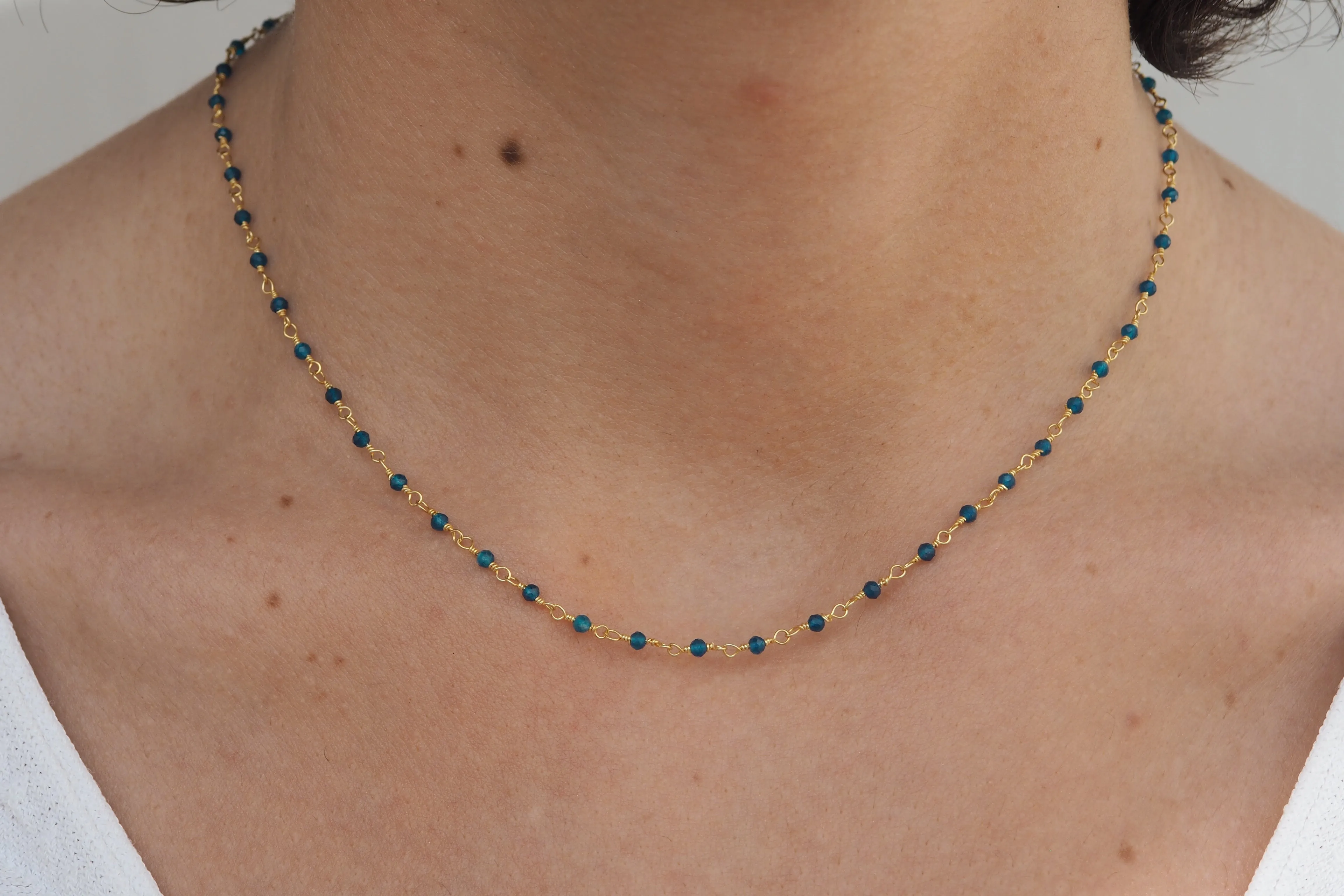 Collar MINERAL JADE AZUL ORO