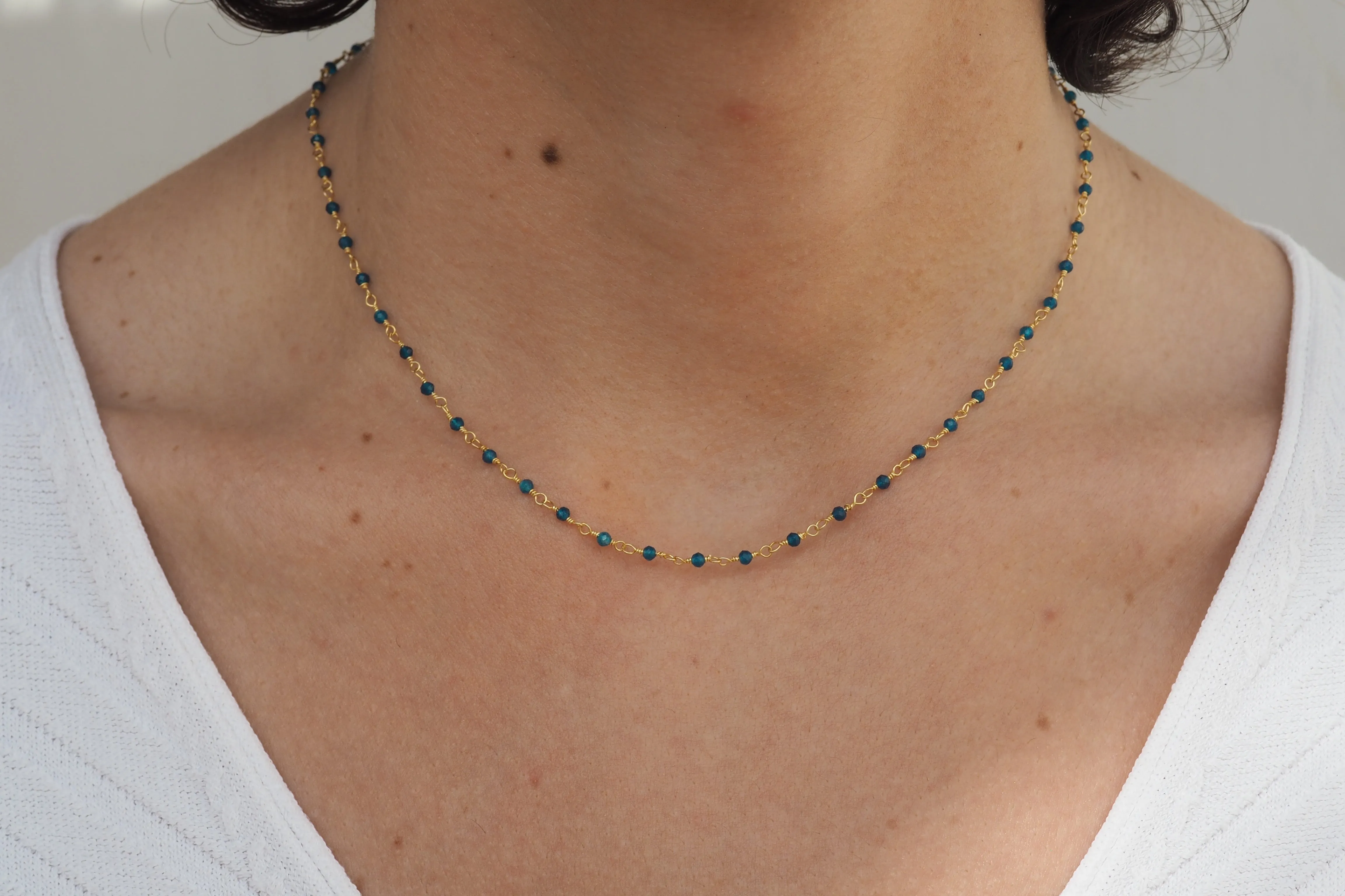 Collar MINERAL JADE AZUL ORO