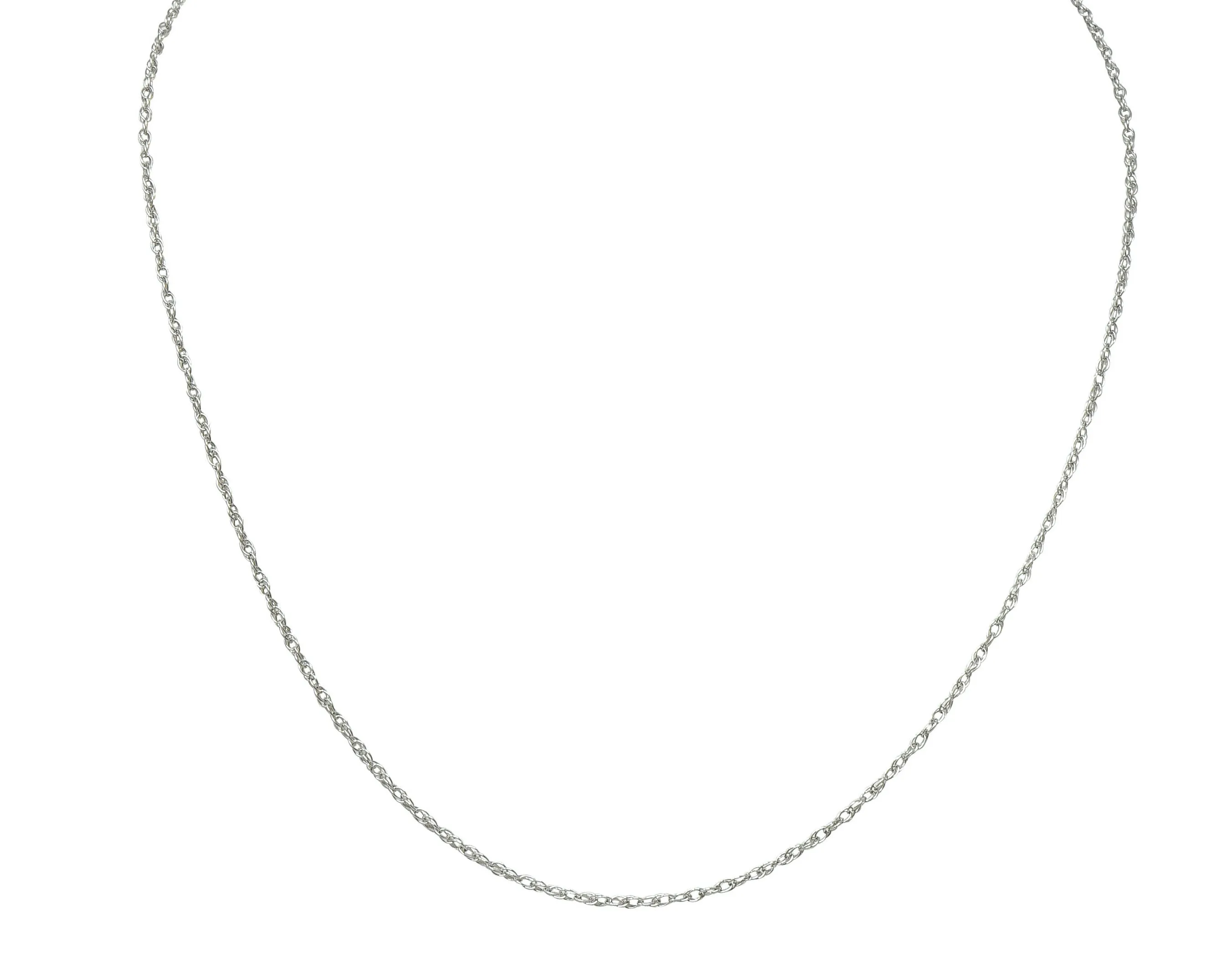 Contemporary 14 Karat White Gold Spiga Rope Chain Necklace