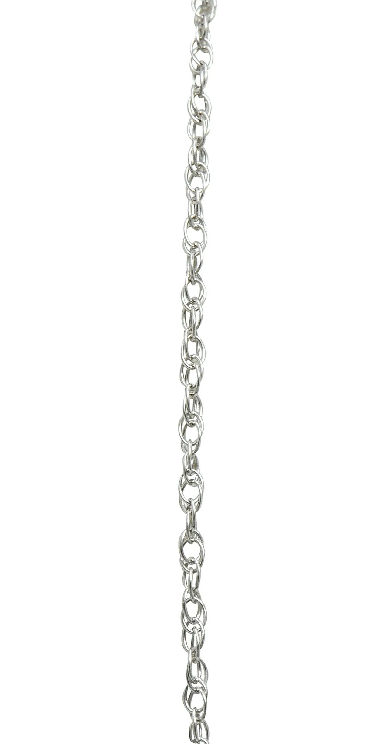 Contemporary 14 Karat White Gold Spiga Rope Chain Necklace