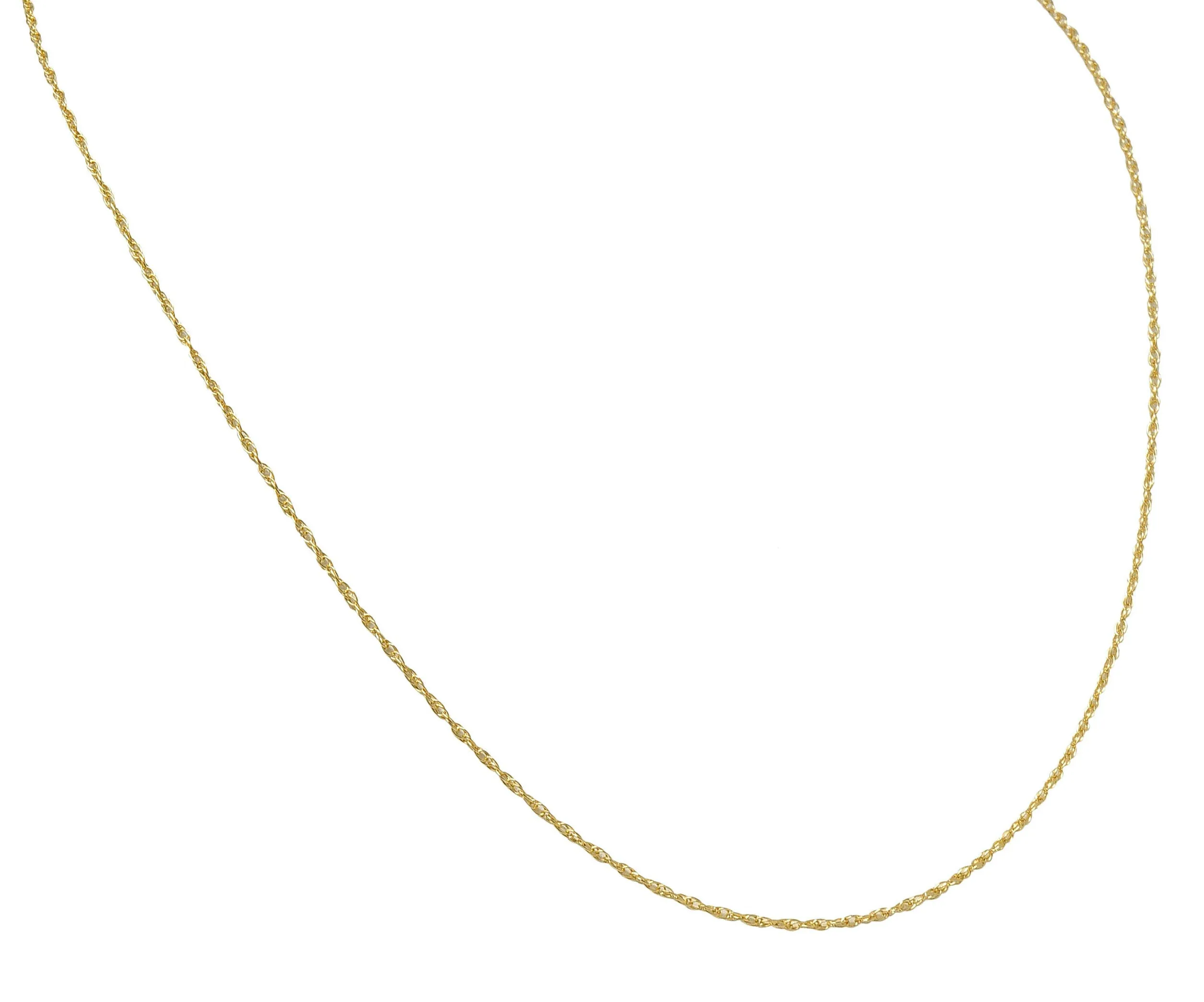 Contemporary 14 Karat Yellow Gold Spiga Rope Chain Necklace