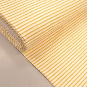 Cotton Stripe Jersey - Daffodil Yellow and Ecru Stripe