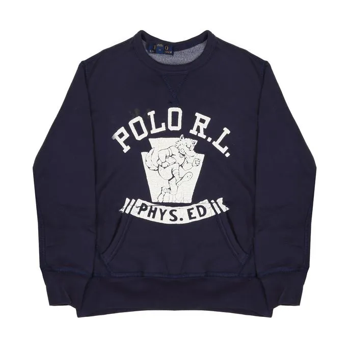 CREW NECK PRINTED SWEATSHIRT Kid Blue White