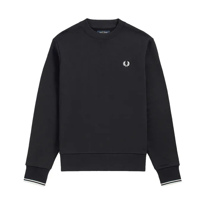 CREW NECK SWEATSHIRT WITH CONTRAST TRIM Man Blue