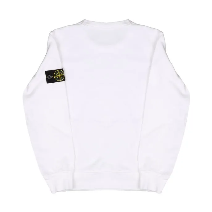 CREWNECK SWEATSHIRT WITH LOGO PATCH Kids White