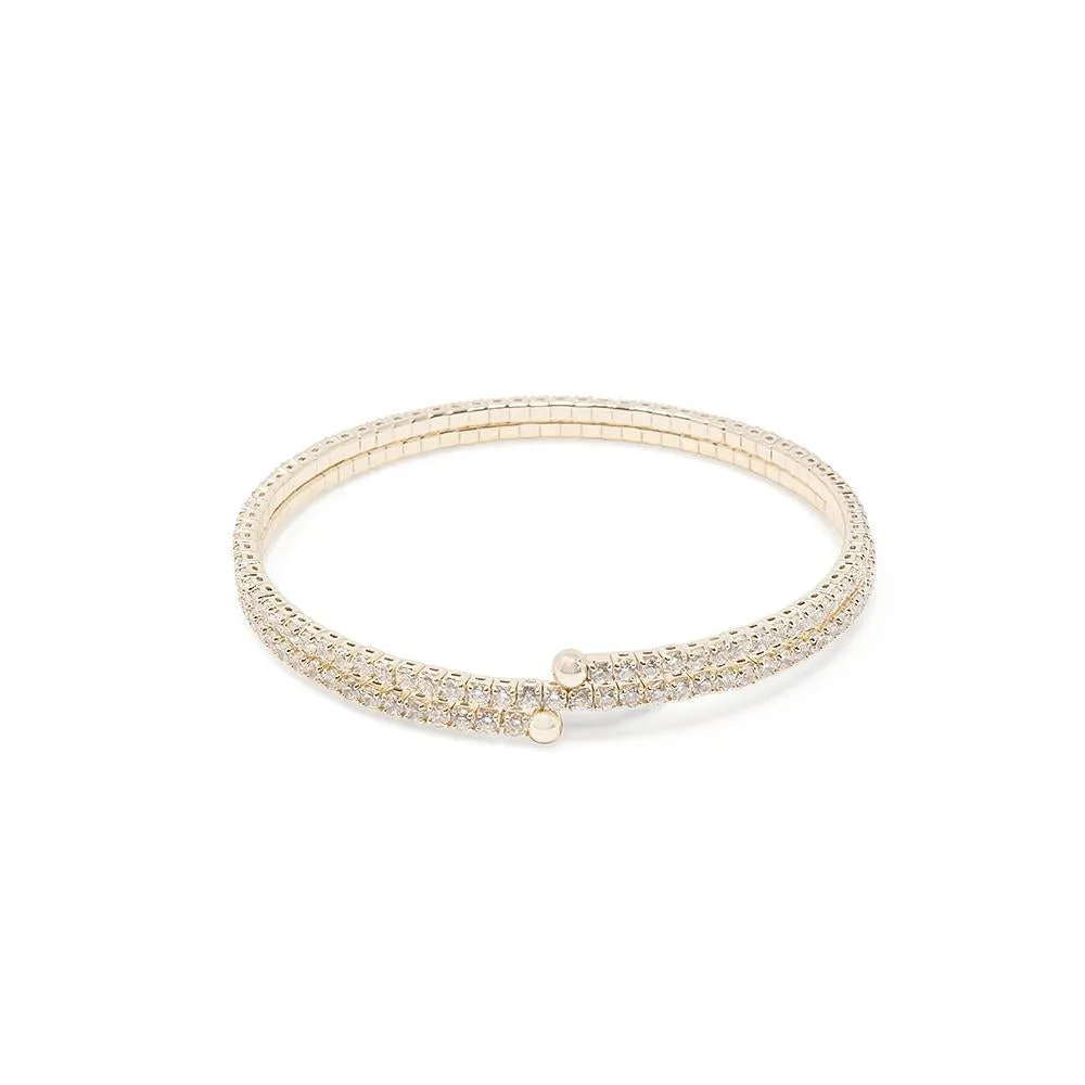 Crystal Curly Bracelet Gold Tone