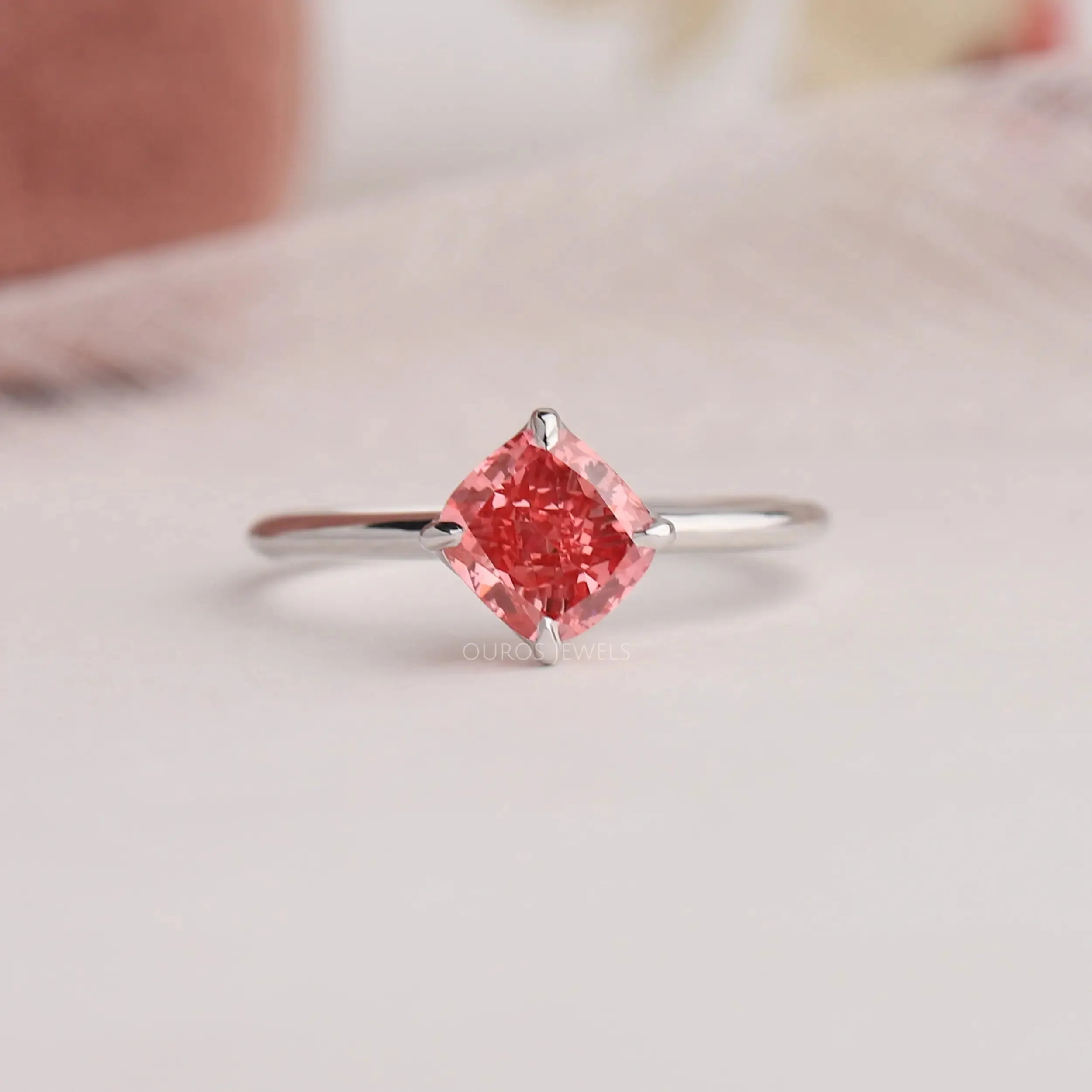 Cushion Cut Solitaire Engagement Ring