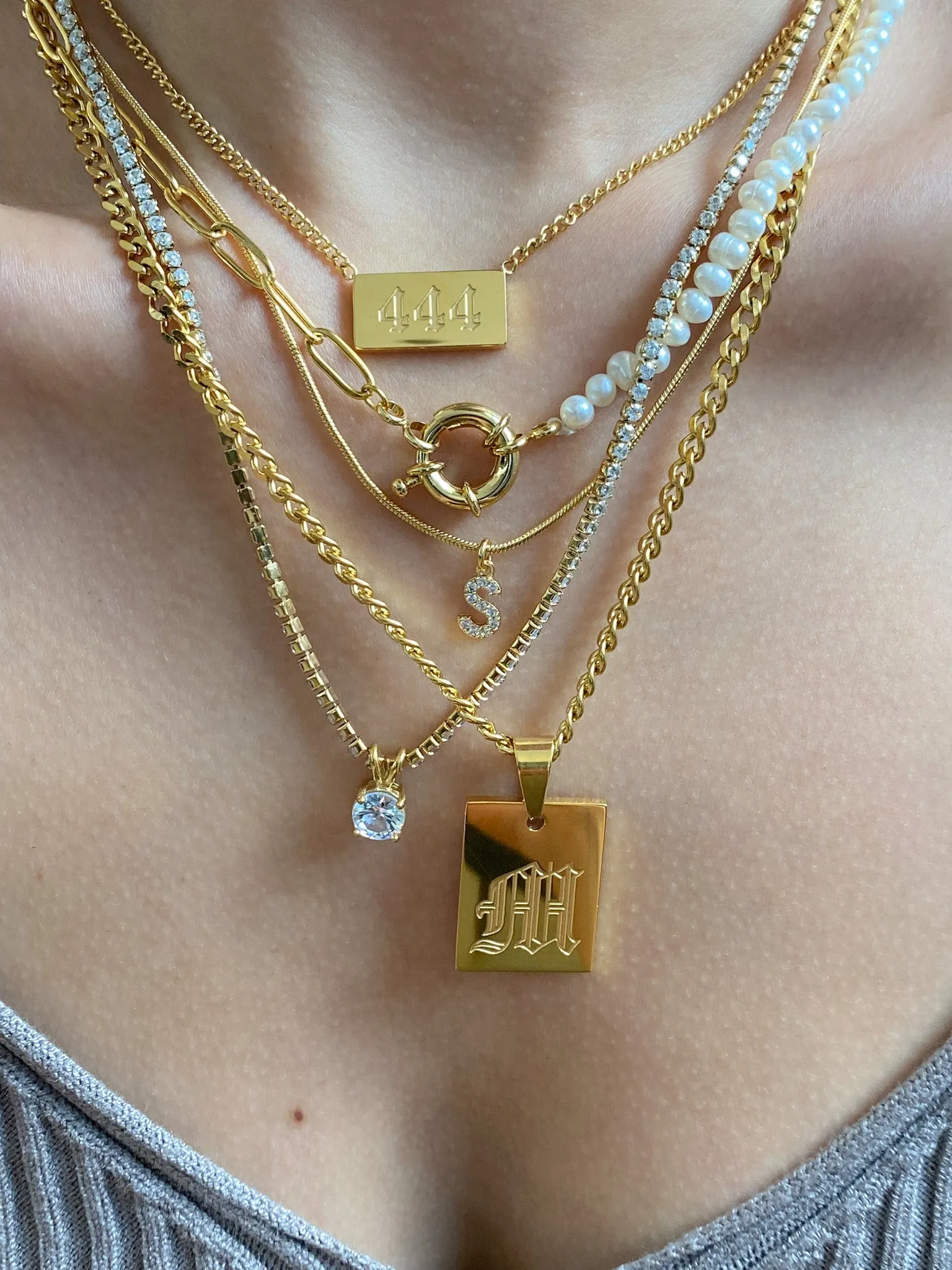 Custom Diamond Initial Necklace