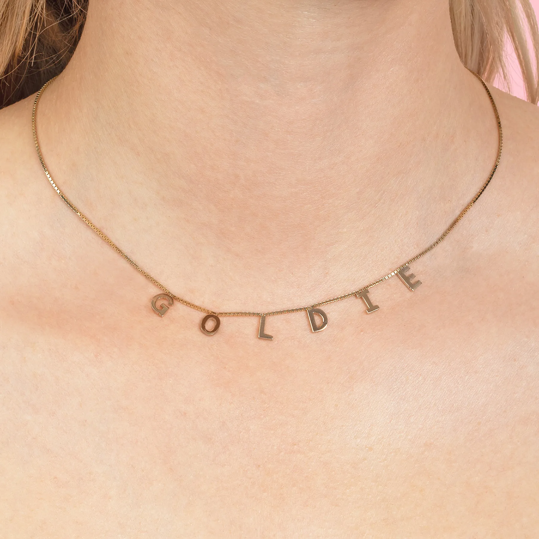 Custom Name Necklace - 14k Yellow Gold