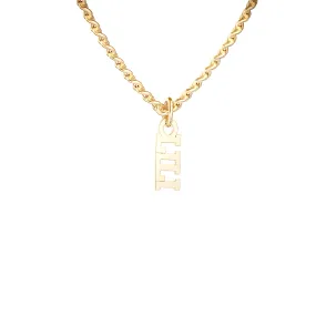 Custom Personalized Vertical Name Necklace with 3 inscriptions, 18 characters, 3 natural diamonds