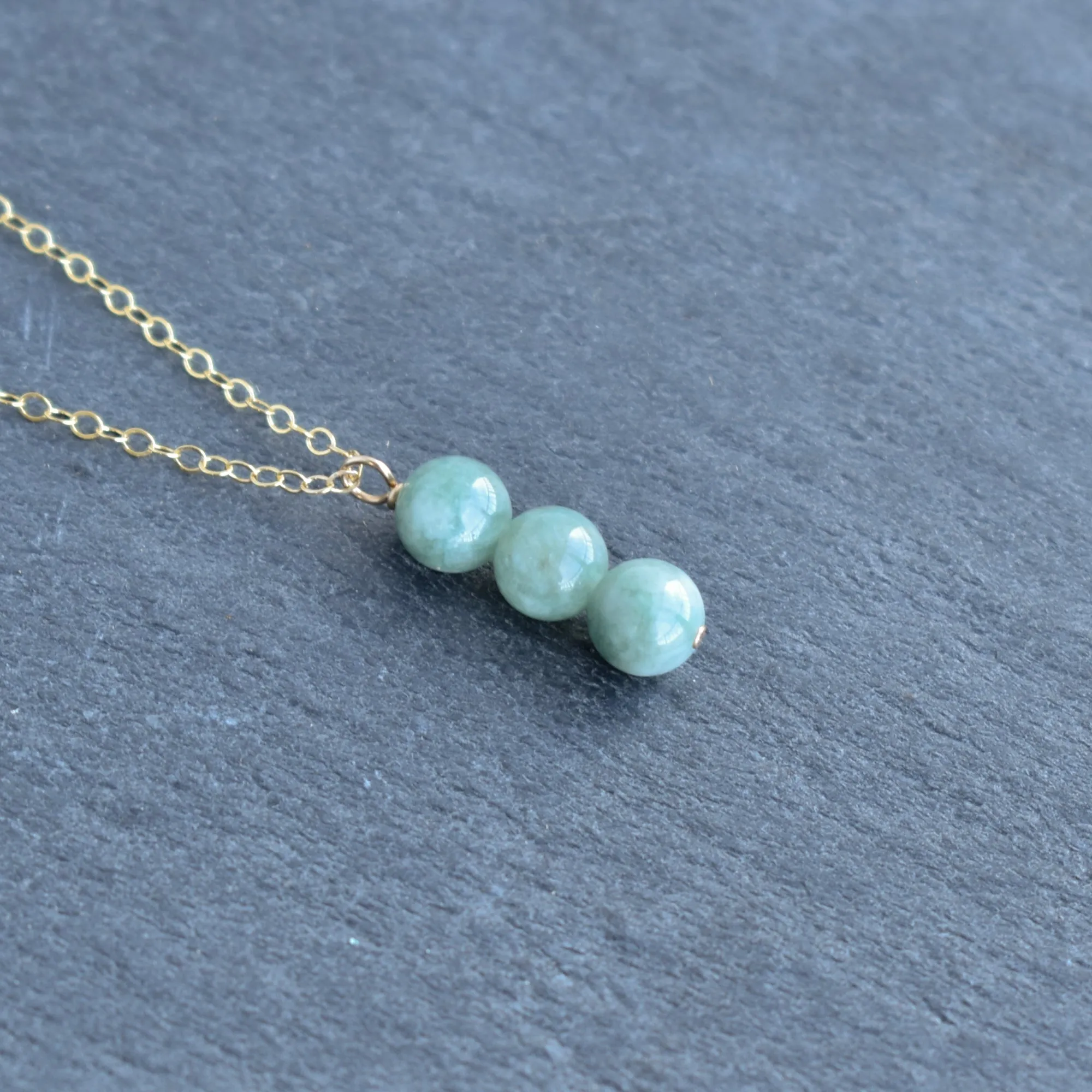 Dainty Jade Cluster Necklace